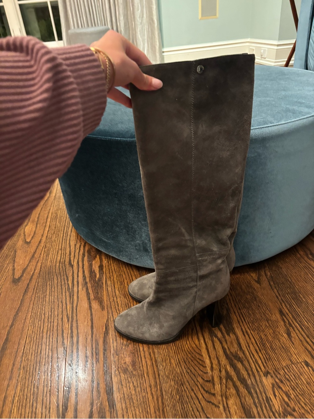 Jimmy Choo gray suede boots